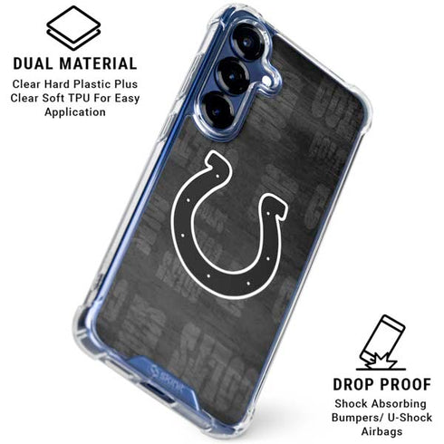 NFL Indianapolis Colts Black & White Galaxy S25 Clear Case